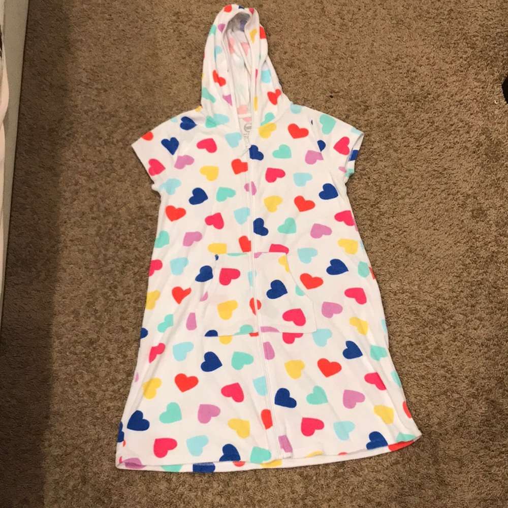 Hooded Loop-Terry Swim Cover-Up for Girls XL